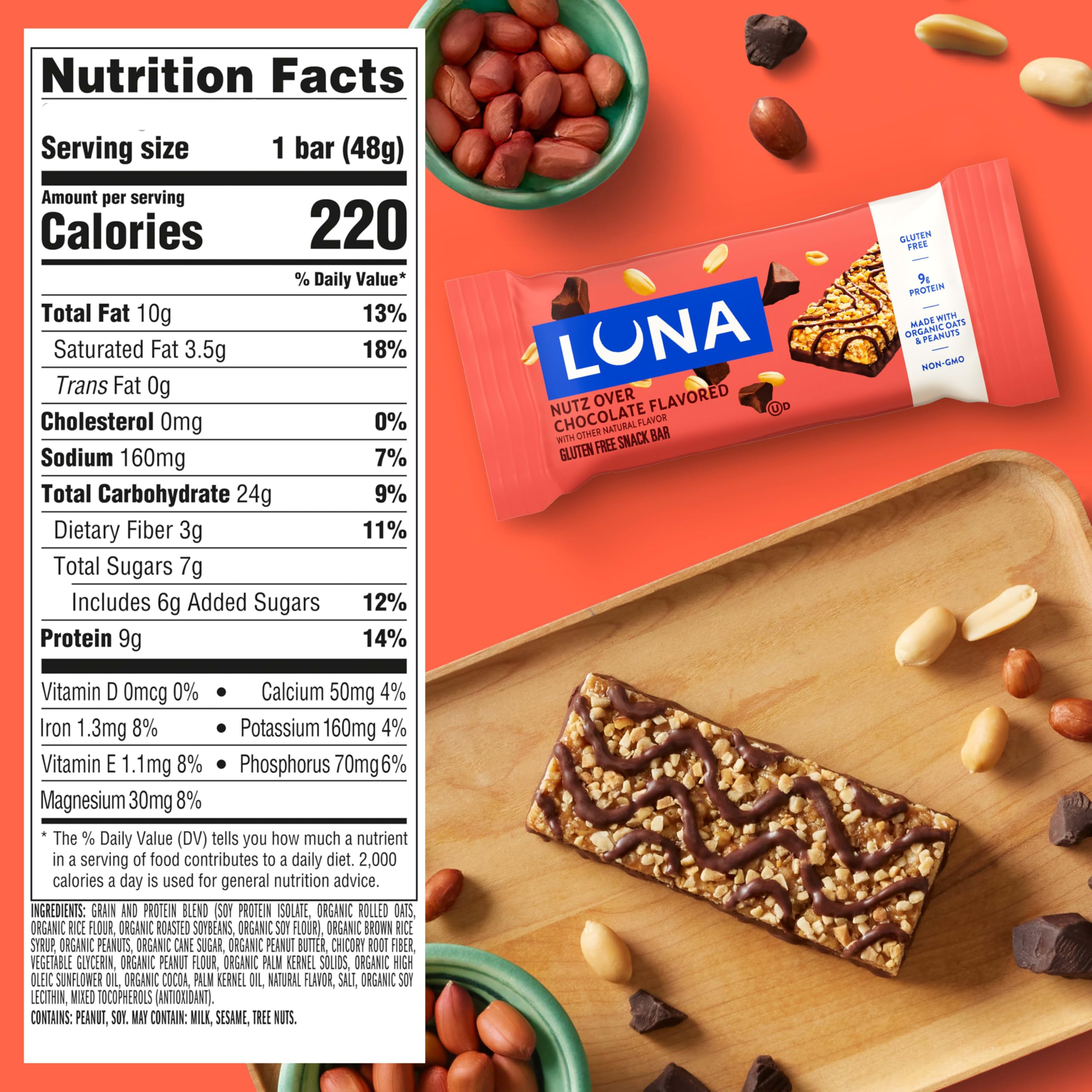 Amazon.com: LUNA Bar - Nutz Over Chocolate Flavor - Gluten-Free